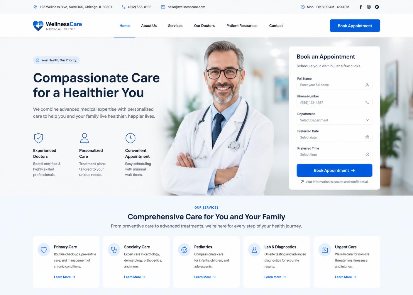 Meridian Clinic website design