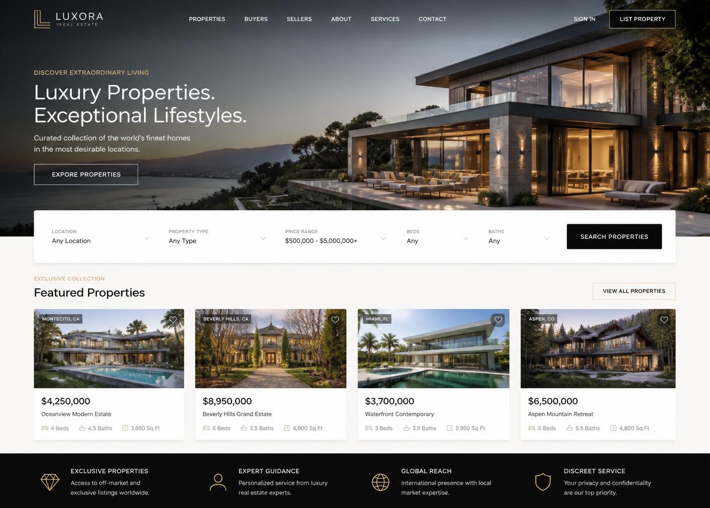 Atlas Estates website design